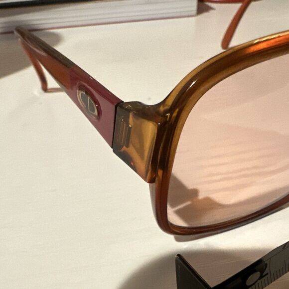 Vintage 1970s Christian Dior Oversized Brown Frame Pink Tinted UV400 Germany main image 7